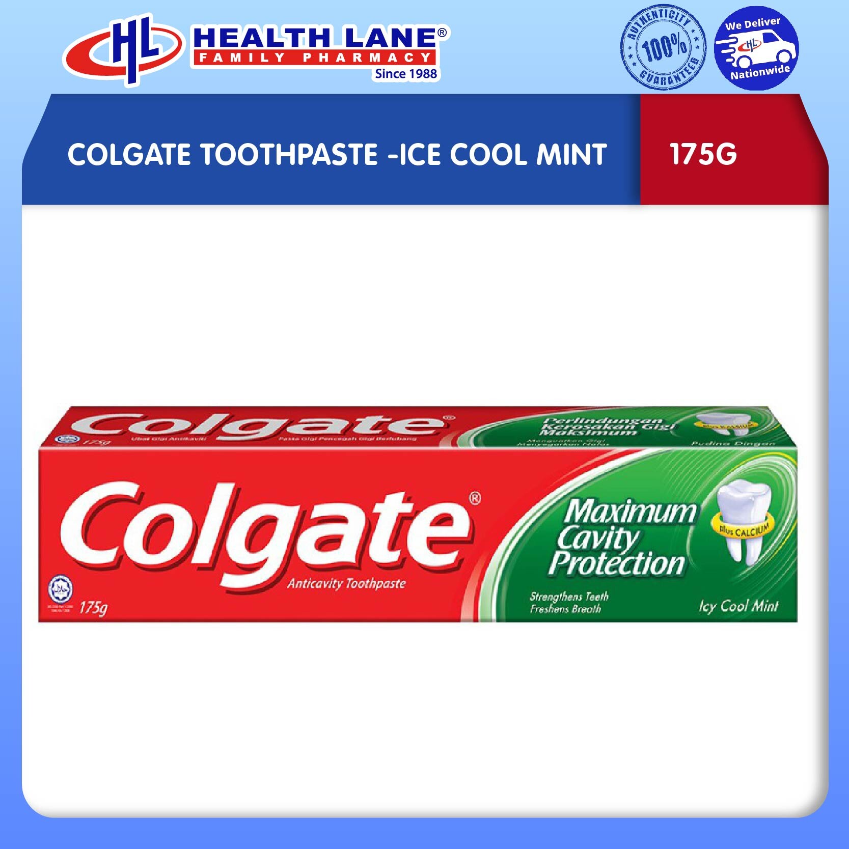 COLGATE TOOTHPASTE -ICE COOL MINT (175G)